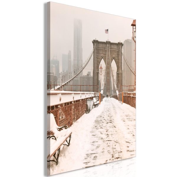 Canvas Print - Brooklyn Bridge in Sepia (1 Part) Vertical