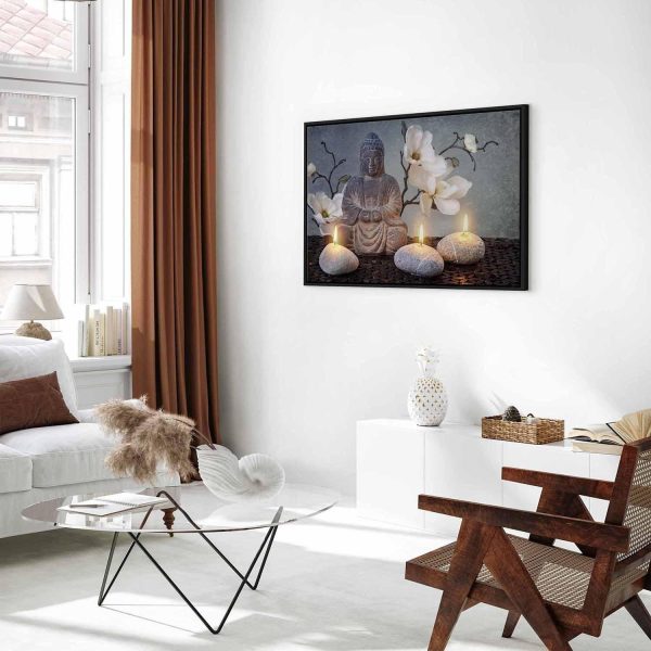 Canvas Print - Buddha and Stones (1 Part) Wide - Image 4