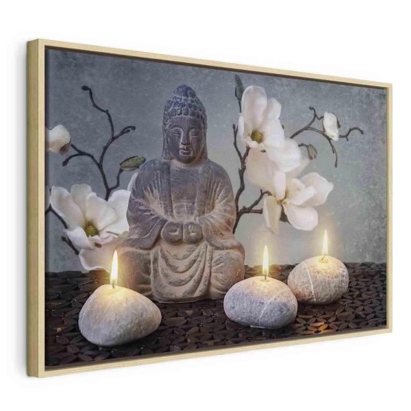 Canvas Print - Buddha and Stones (1 Part) Wide - Image 3