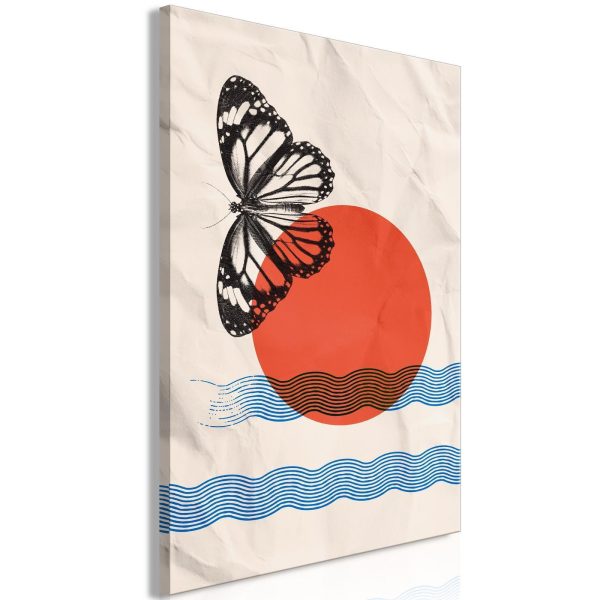 Canvas Print - Butterfly and Sunrise (1 Part) Vertical