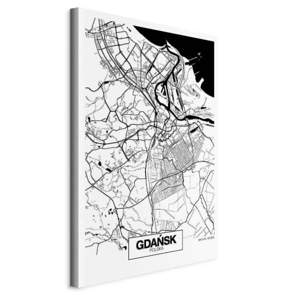Canvas Print - City Plan: Gdansk (1 Part) Vertical