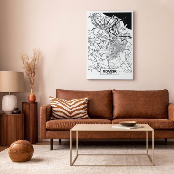 Canvas Print - City Plan: Gdansk (1 Part) Vertical