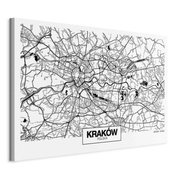 Canvas Print - City Plan: Krakow (1 Part) Wide