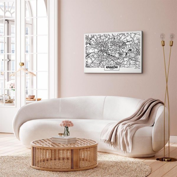 Canvas Print - City Plan: Krakow (1 Part) Wide
