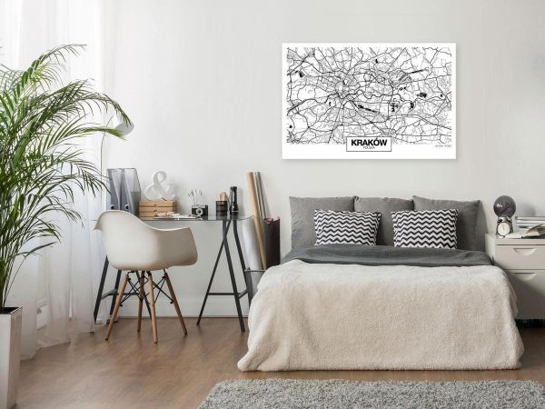 Canvas Print - City Plan: Krakow (1 Part) Wide