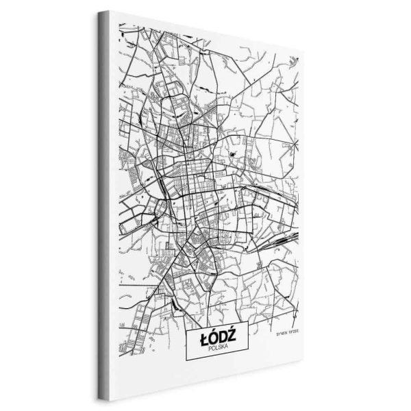 Canvas Print - City Plan: Lodz (1 Part) Vertical