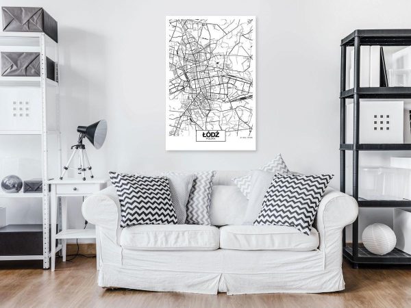 Canvas Print - City Plan: Lodz (1 Part) Vertical