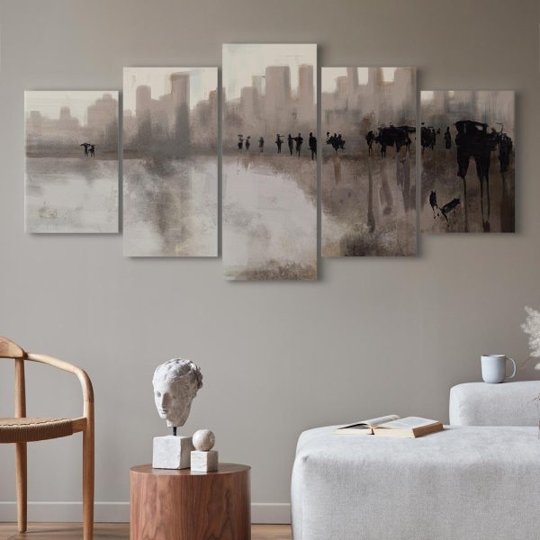 Canvas Print - City in the Rain (5 Parts) Wide - Image 3