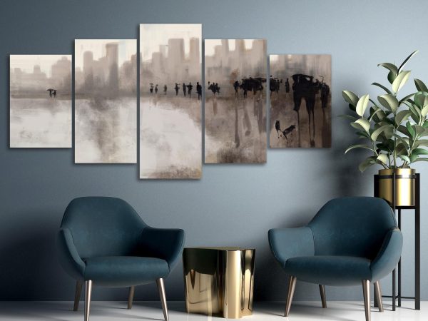 Canvas Print - City in the Rain (5 Parts) Wide - Image 2