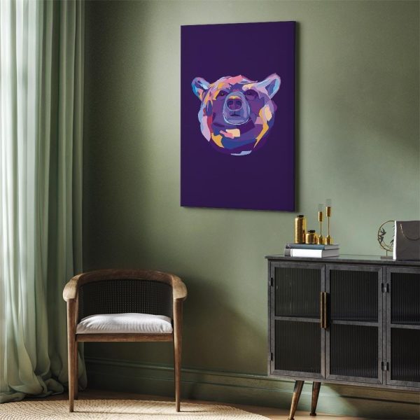 Canvas Print - Colourful Bear (1 Part) Vertical