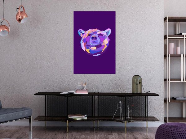 Canvas Print - Colourful Bear (1 Part) Vertical