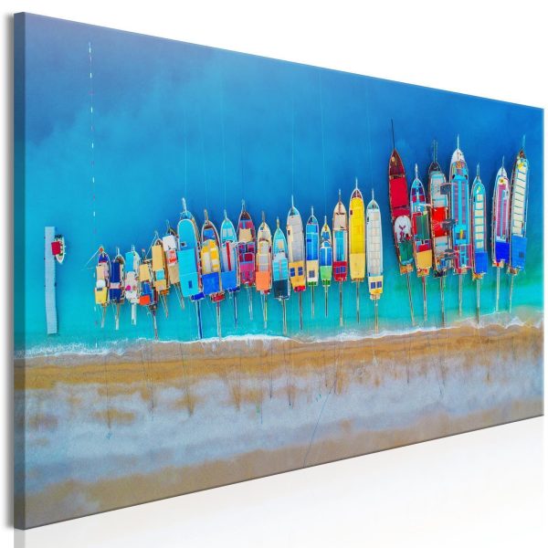 Canvas Print - Colourful Boats (1 Part) Narrow - Image 3