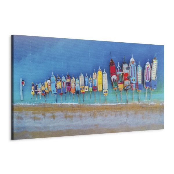 Canvas Print - Colourful Boats (1 Part) Narrow - Image 2