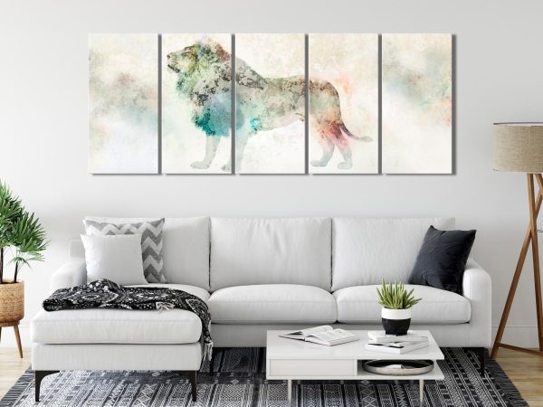 Canvas Print - Colourful King (5 Parts) Narrow - Image 4