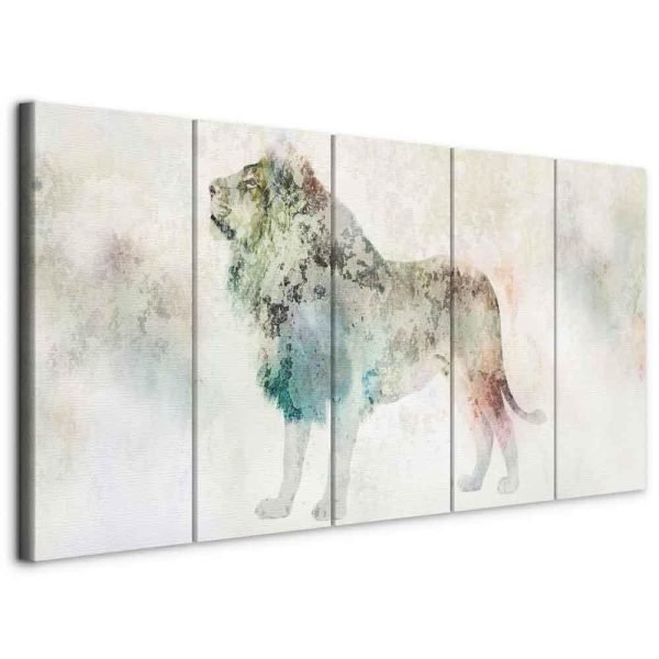 Canvas Print - Colourful King (5 Parts) Narrow