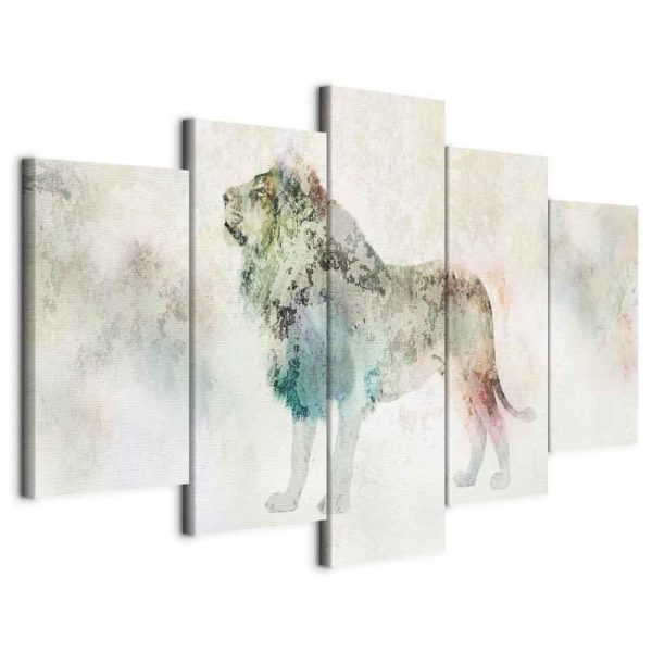 Canvas Print - Colourful King (5 Parts) Wide