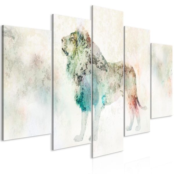 Canvas Print - Colourful King (5 Parts) Wide