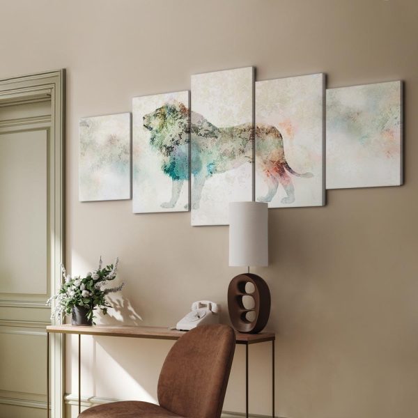 Canvas Print - Colourful King (5 Parts) Wide
