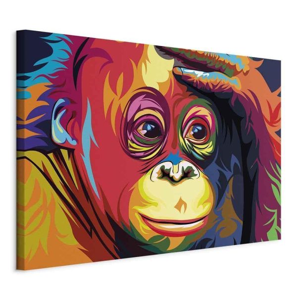 Canvas Print - Colourful Orangutan (1 Part) Wide