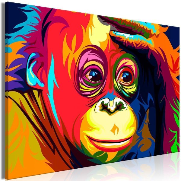 Canvas Print - Colourful Orangutan (1 Part) Wide
