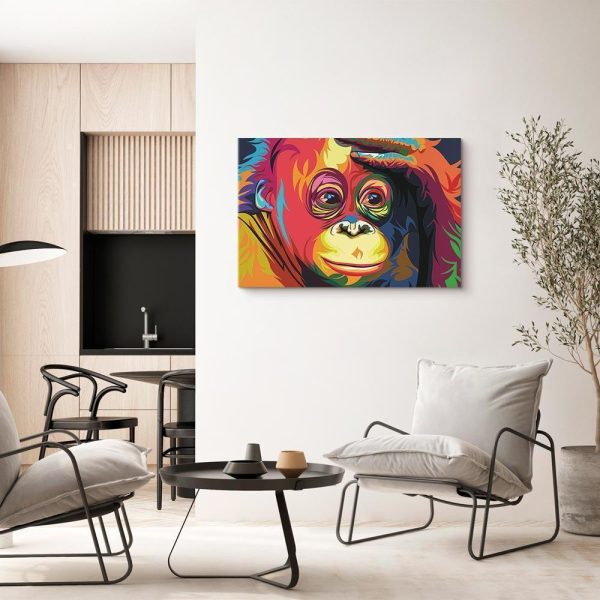 Canvas Print - Colourful Orangutan (1 Part) Wide