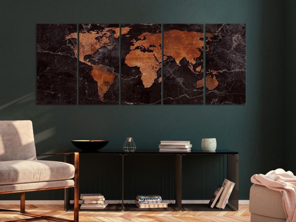Canvas Print - Copper Map (5 Parts) Narrow - Image 4