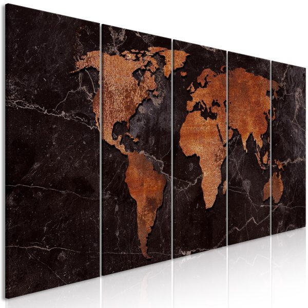 Canvas Print - Copper Map (5 Parts) Narrow - Image 2