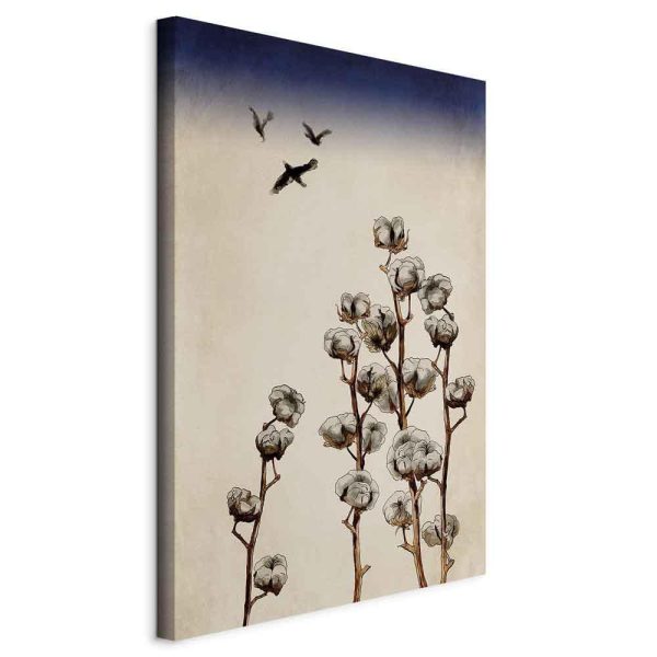 Canvas Print - Cotton Branches (1 Part) Vertical