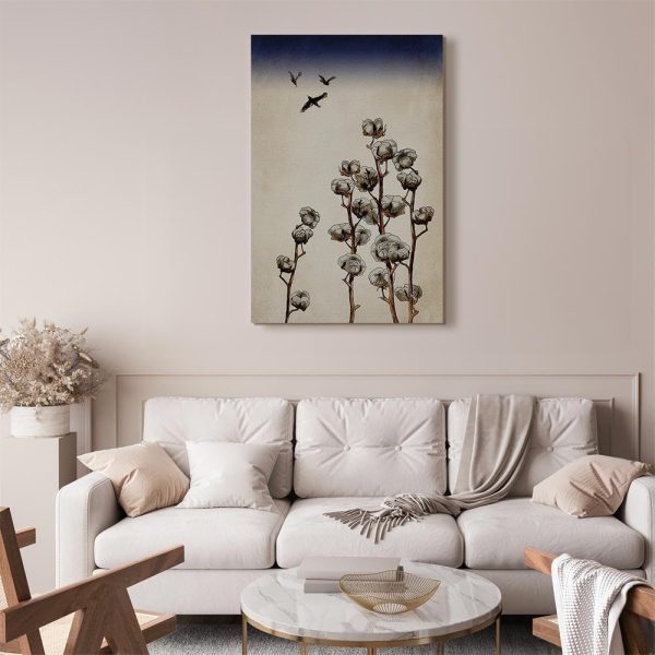 Canvas Print - Cotton Branches (1 Part) Vertical