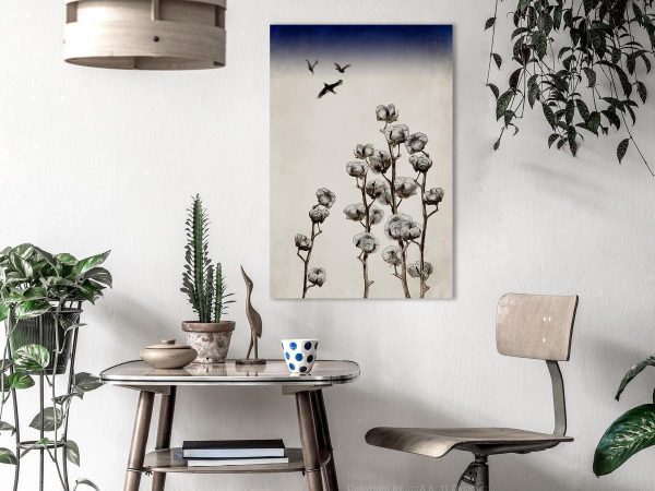 Canvas Print - Cotton Branches (1 Part) Vertical