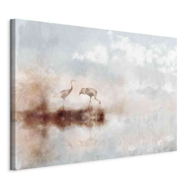Canvas Print - Cranes in the Morning (1 Part) Wide