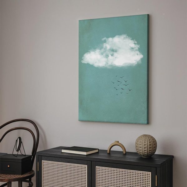 Canvas Print - Cumulus and Birds (1 Part) Vertical