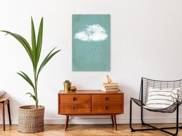 Canvas Print - Cumulus and Birds (1 Part) Vertical