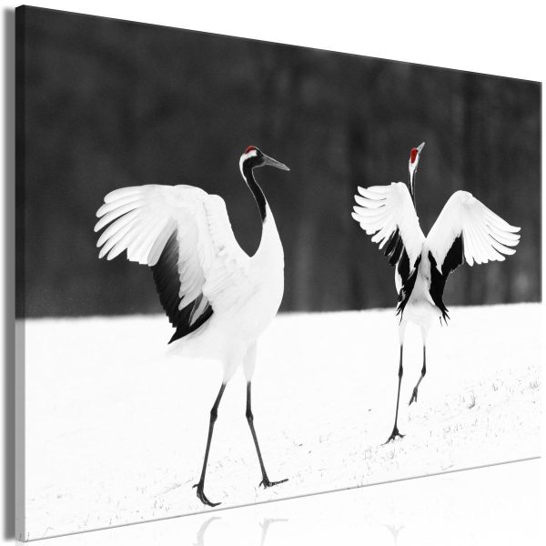 Canvas Print - Dancing Cranes (1 Part) Wide