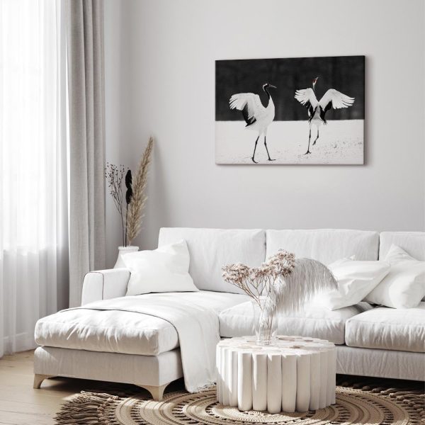 Canvas Print - Dancing Cranes (1 Part) Wide