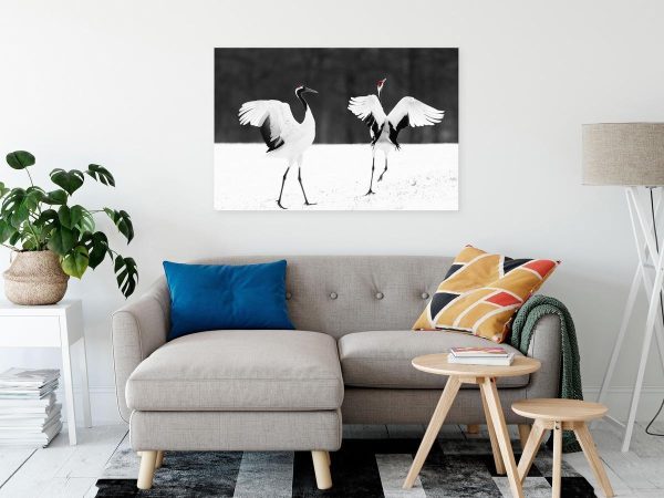 Canvas Print - Dancing Cranes (1 Part) Wide