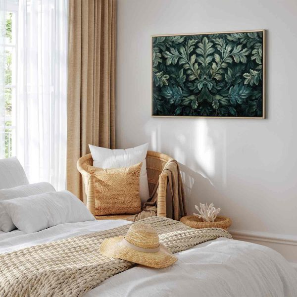 Canvas Print - Dark Green Victorian Leaves: Botanical Carved Composition - Image 11