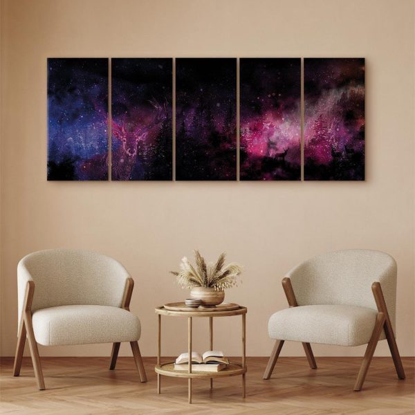 Canvas Print - Deer Galaxy (5 Parts) Narrow - Image 3