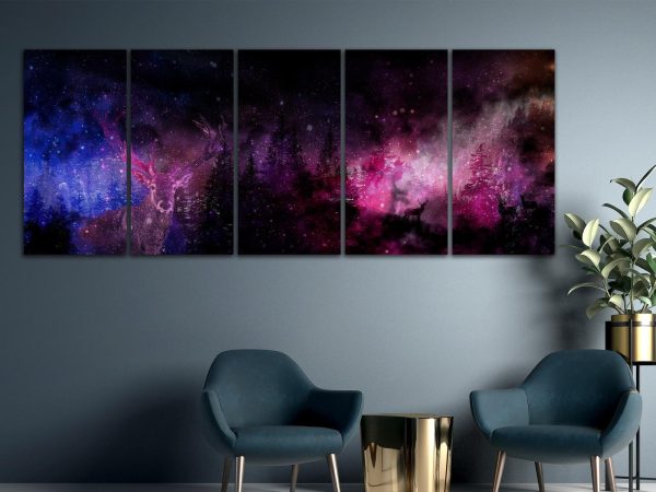 Canvas Print - Deer Galaxy (5 Parts) Narrow - Image 4