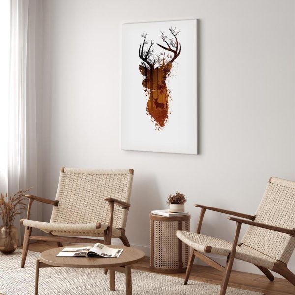 Canvas Print - Deer in the Morning (1 Part) Vertical - Image 3