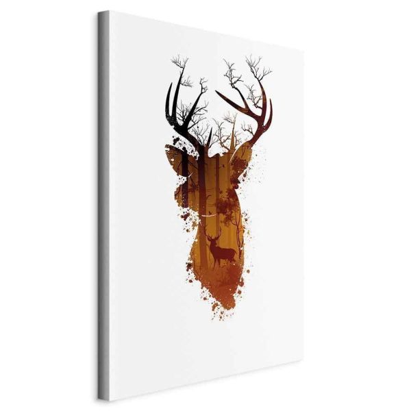 Canvas Print - Deer in the Morning (1 Part) Vertical