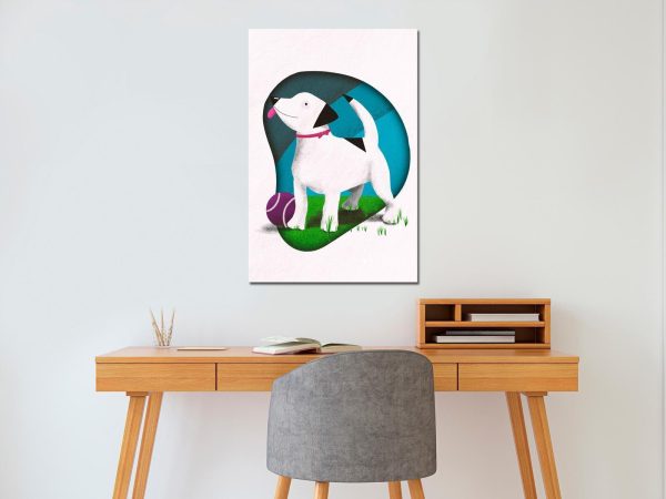 Canvas Print - Dog and Ball (1 Part) Vertical - Image 2