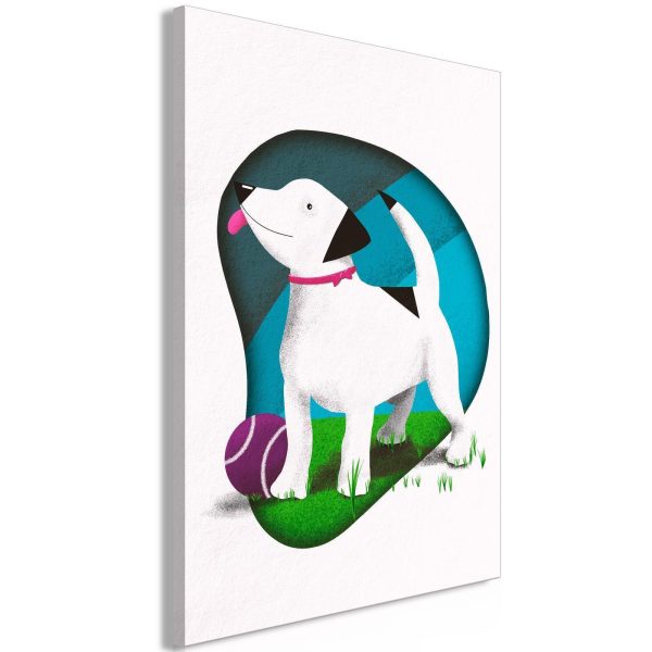 Canvas Print - Dog and Ball (1 Part) Vertical