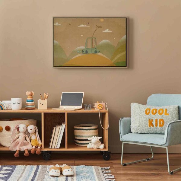 Canvas Print - Dreamy Traveler - A Cheerful Giraffe Driving a Car on a Sunny Day - Image 6