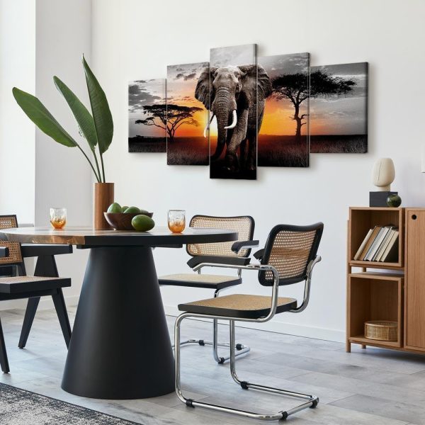 Canvas Print - Elephant at Sunset - Image 3