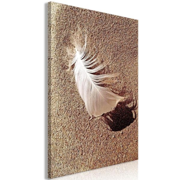 Canvas Print - Feather on the Sand (1 Part) Vertical