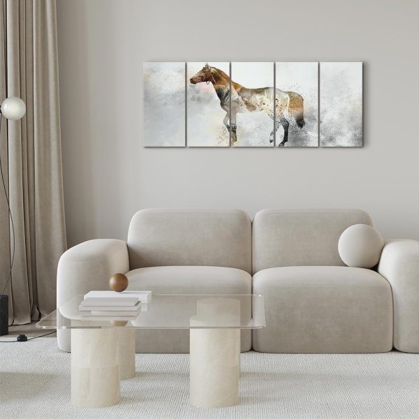 Canvas Print - Fiery Steed (5 Parts) Narrow