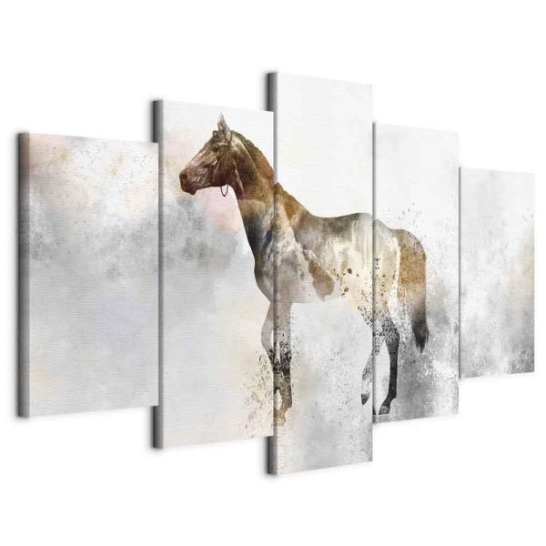 Canvas Print - Fiery Steed (5 Parts) Wide