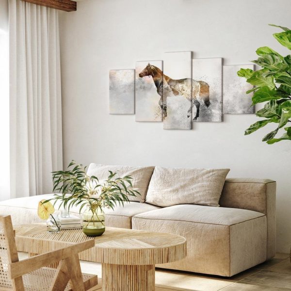 Canvas Print - Fiery Steed (5 Parts) Wide