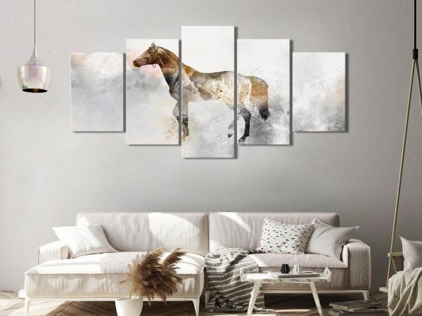 Canvas Print - Fiery Steed (5 Parts) Wide